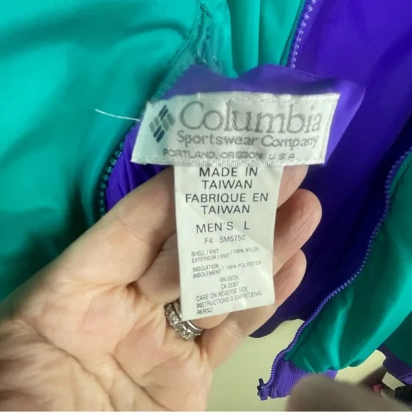 Columbia Men's Reversible All Weather Jacket Purple & Teal Size Large - Picture 10 of 14